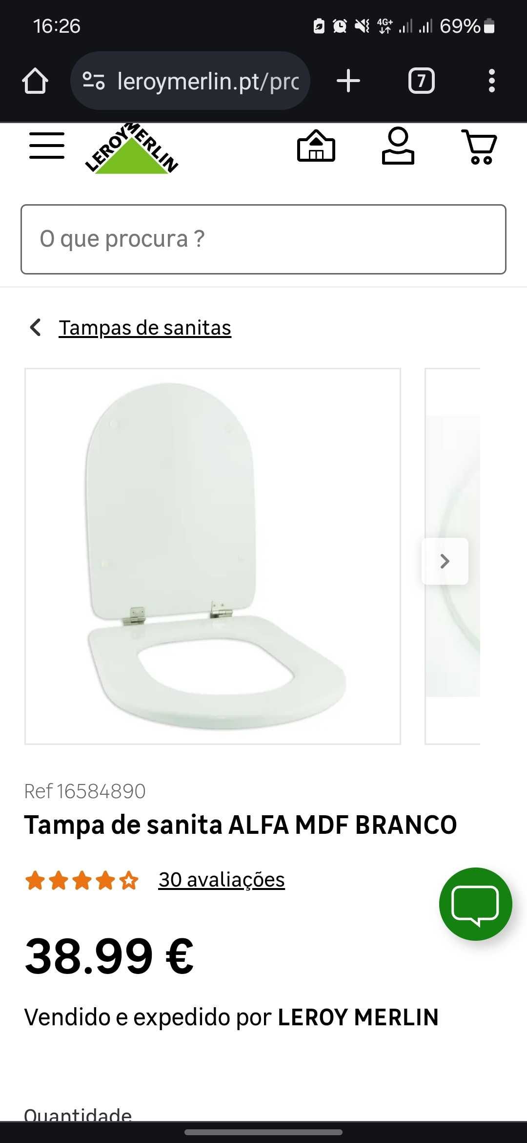 Tampo Sanita Alfa MDF branco