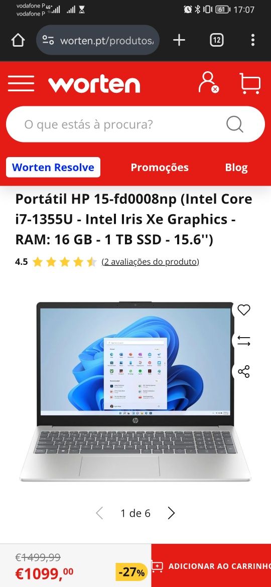 Portátil HP 15-fd0008np