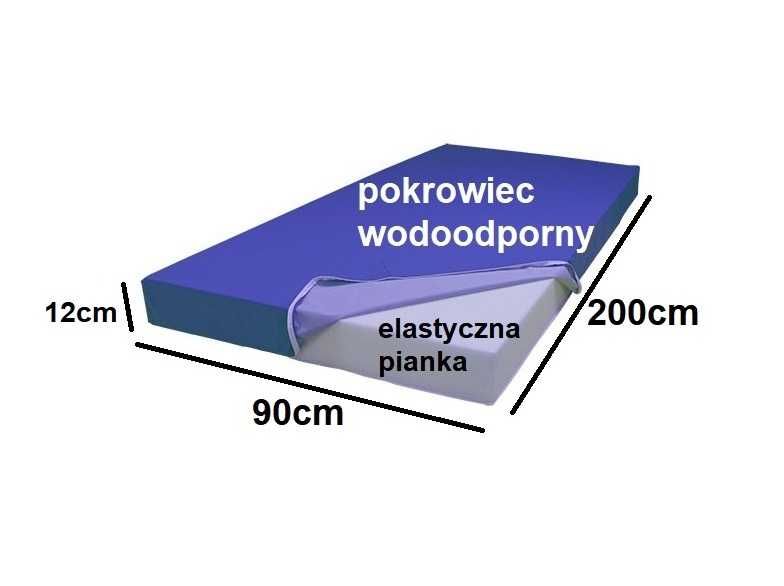 Materac do łóżka rehabilitacyjnego 12x 90x200cm ze szczelnym pokrowcem