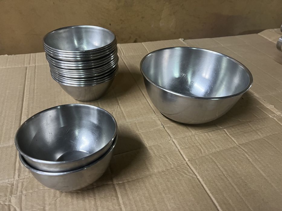 Taças redondas em inox conjunto de 18 unidades