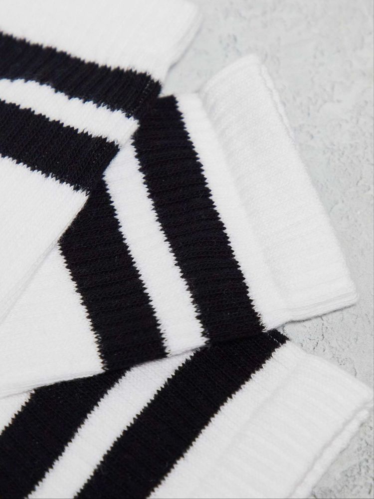 Шкарпетки Bershka Stripe Socks (3 пари) білі високі чоловічі