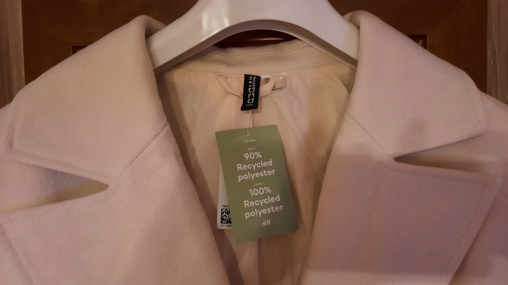Plaszcz h&m kremowy  dlugi 42 -44 -46 -48