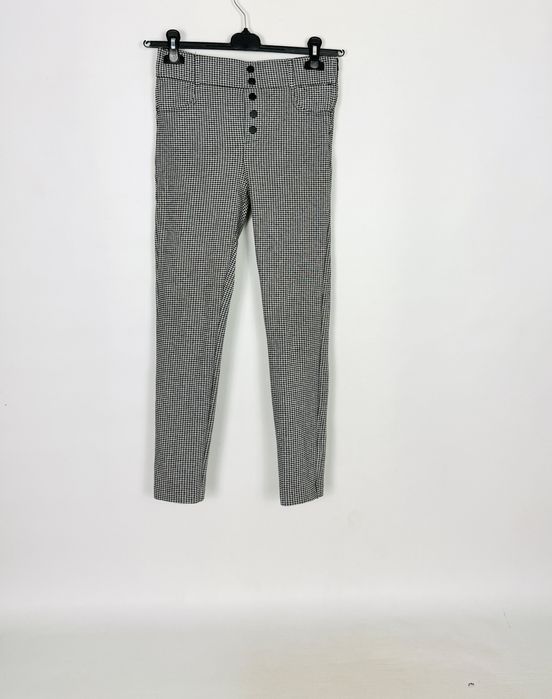 Spodnie w drobną pepitkę z guzikami M 38 ZARA