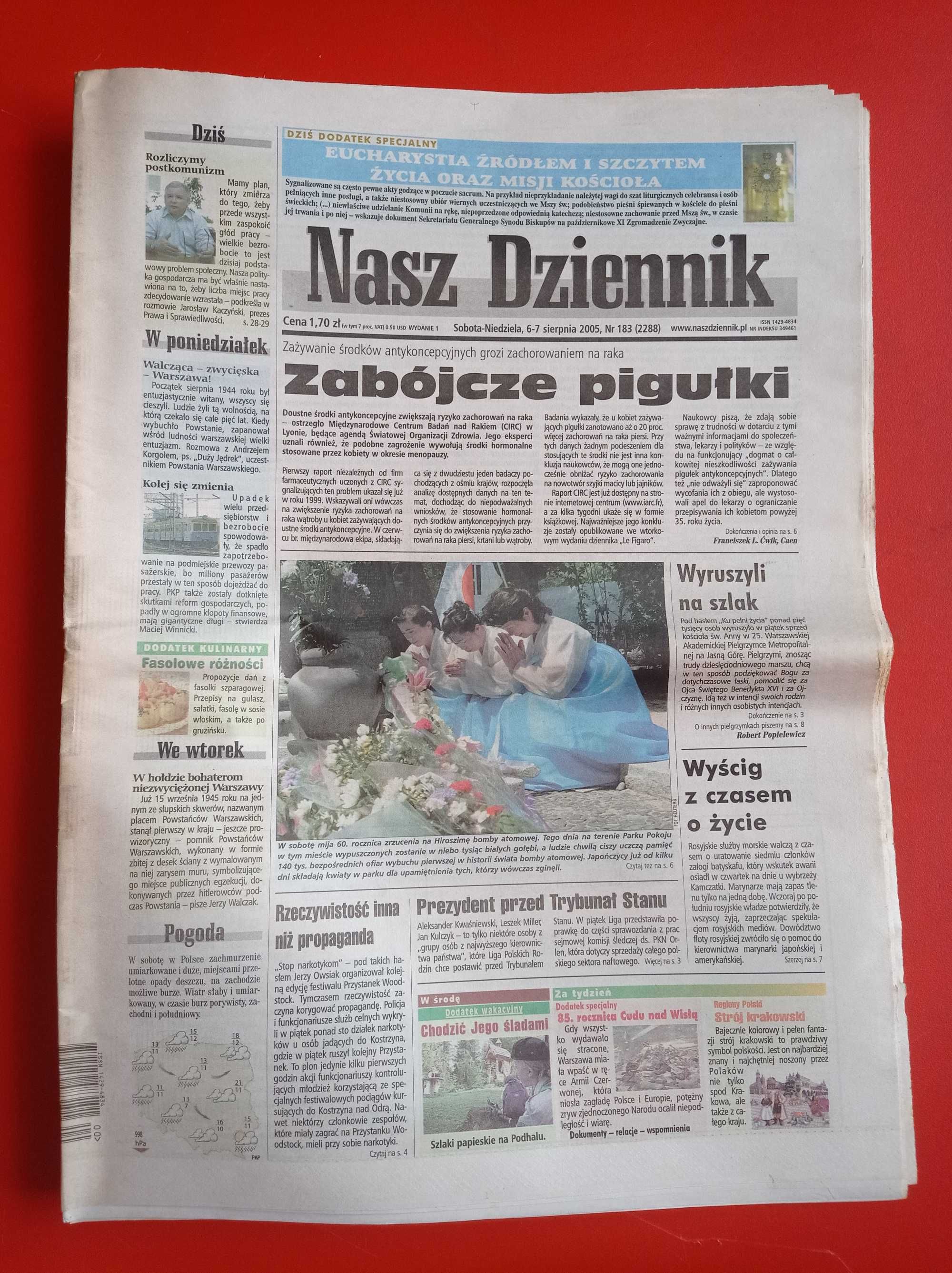 Nasz Dziennik, nr 183/2005, 6-7 sierpnia 2005