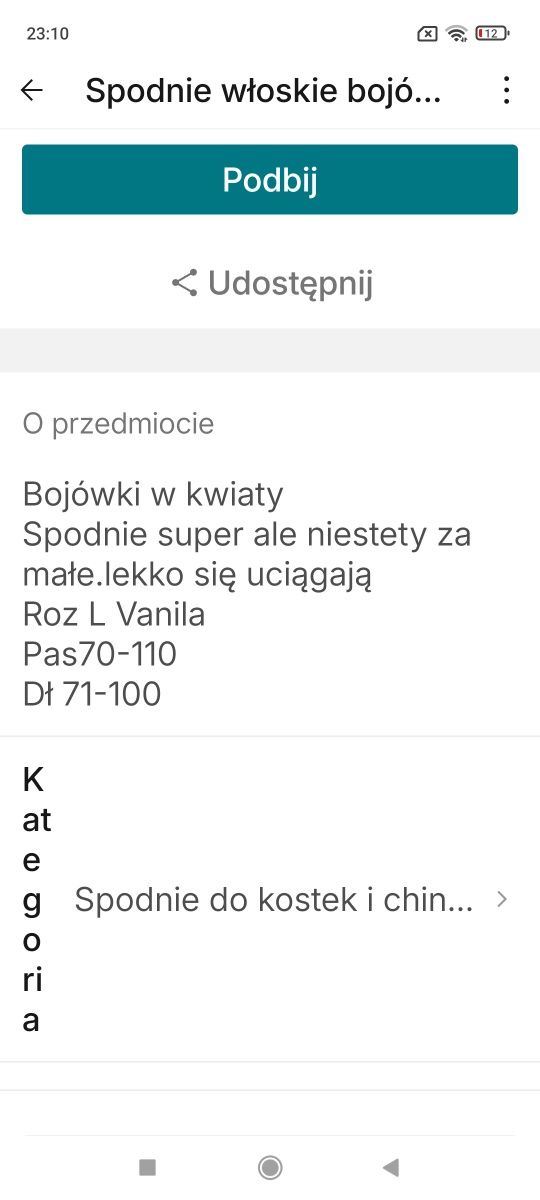 Spodnie bojówki w kwiaty