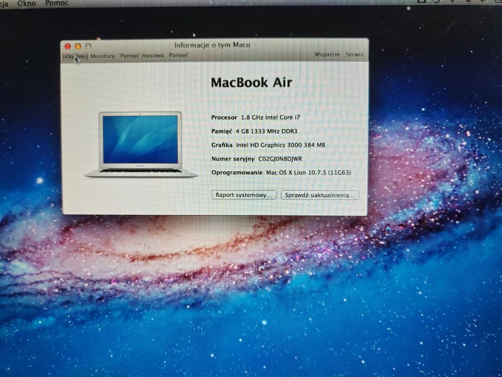 MacBook Air A1369 INTEL I7, SSD 256GB
