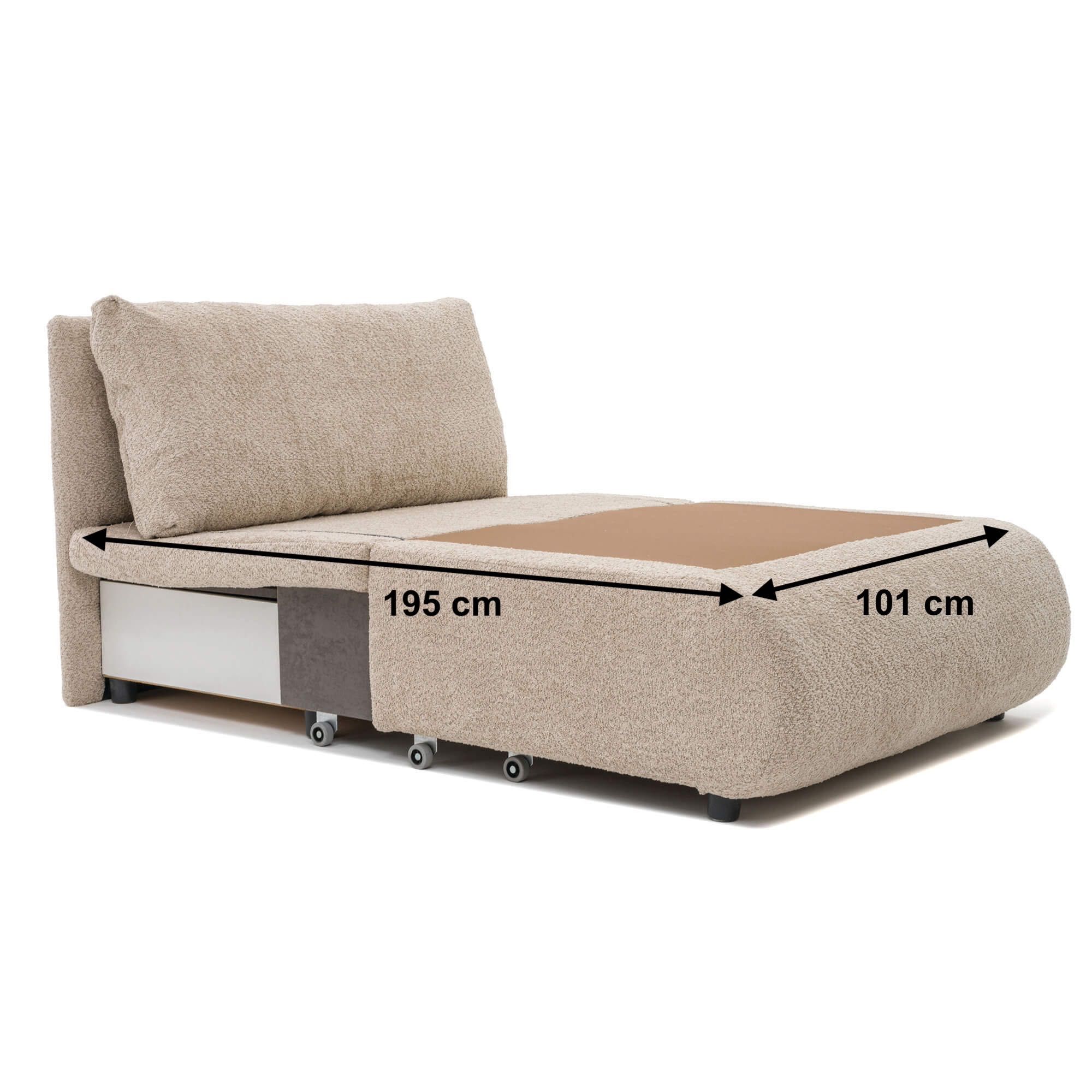 Sofa amerykanka MEG beżowa tkanina boucle