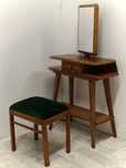 Toaletka retro vintage art deco + pufa lata 50 -te  drewno.