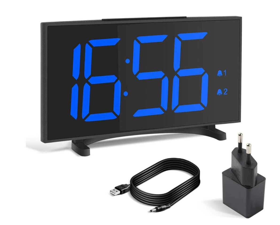 Zegar LED Cyfrowy budzik 6.5-calowy duży ekran/6- Niebieski