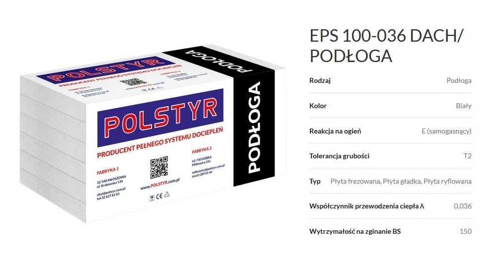 POLSTYR Styropian podłogowy eps100 grafit 031 fasada biały DUŻY WYBÓR