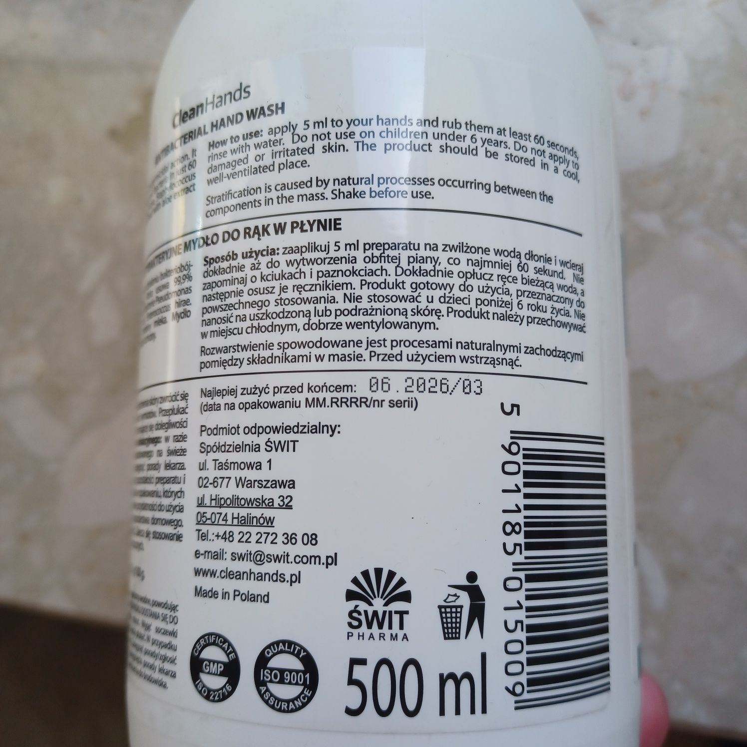 Mydło CLEANMED antybakteryjne zabija 99,9% bakterii