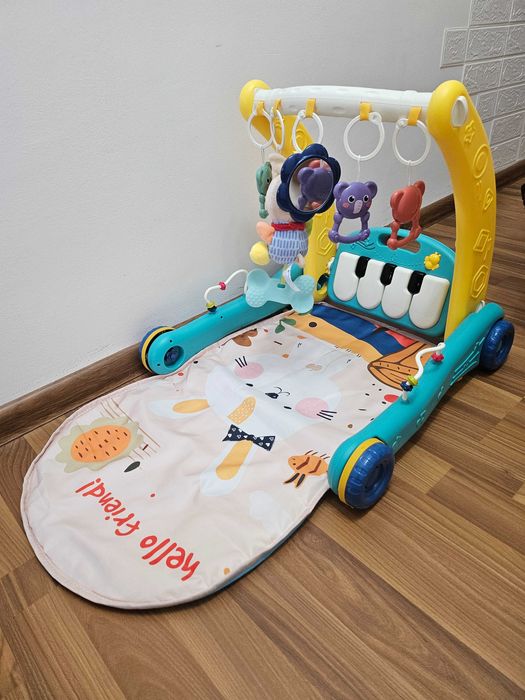 Дитячий розвиваючий килимок-ходунок 2в1 з піаніно
