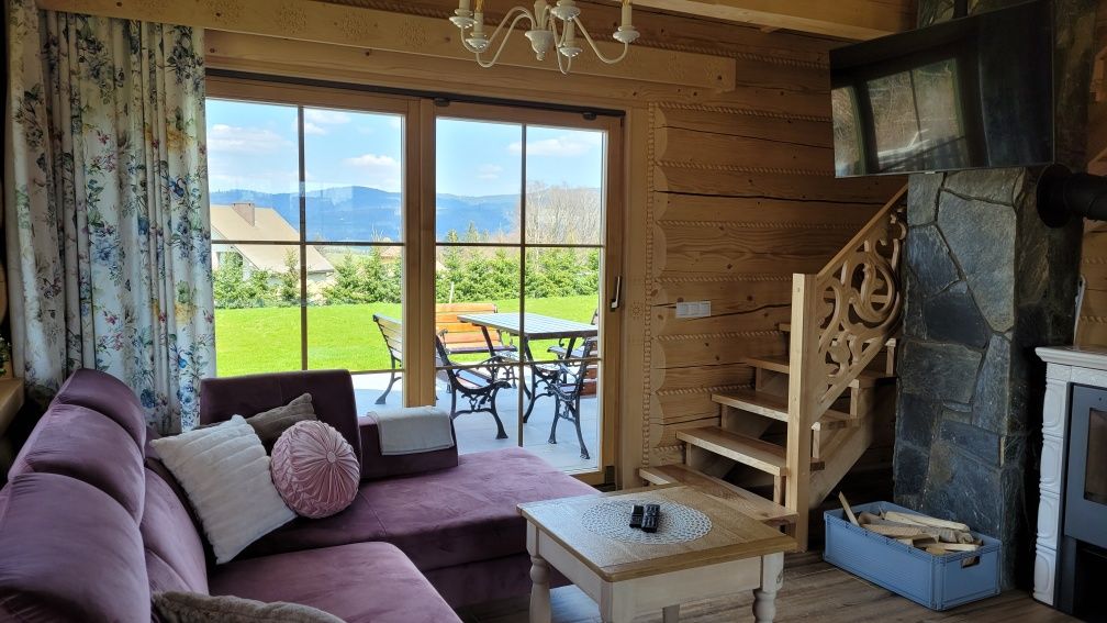 Domy z bala, domek z jacuzzi bania Beskidy Góry, święta, sauna,wakacje