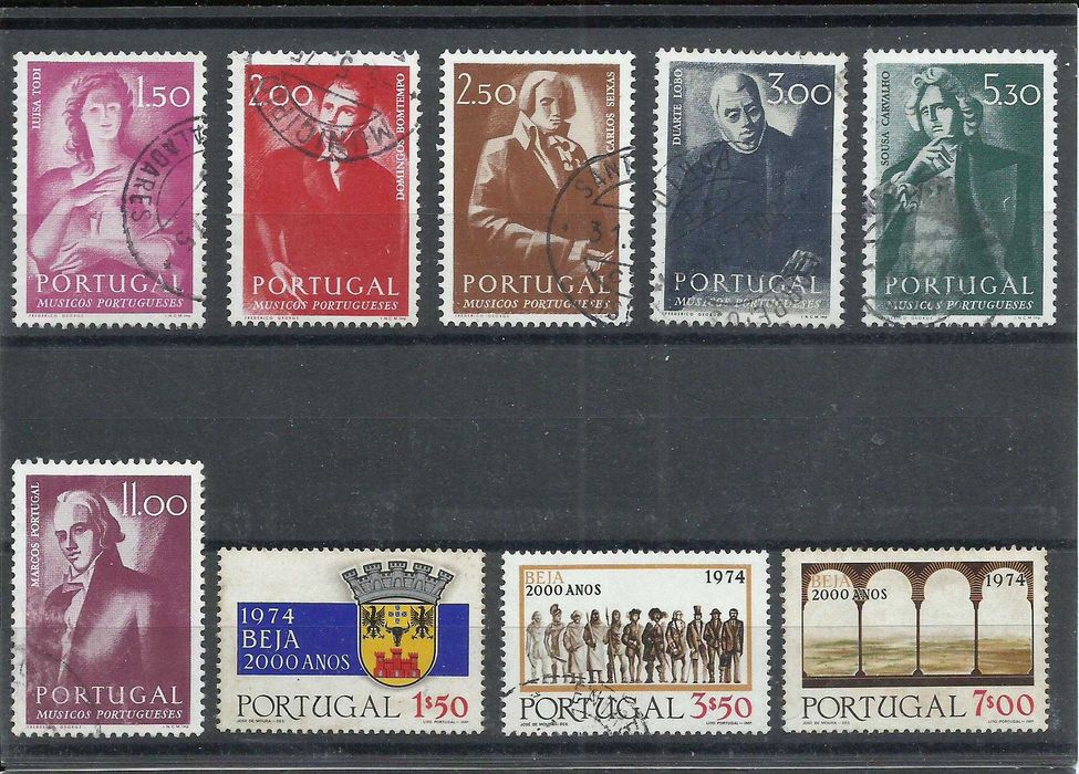 Selos portugueses – Ano completo de 1974, 36 selos usados