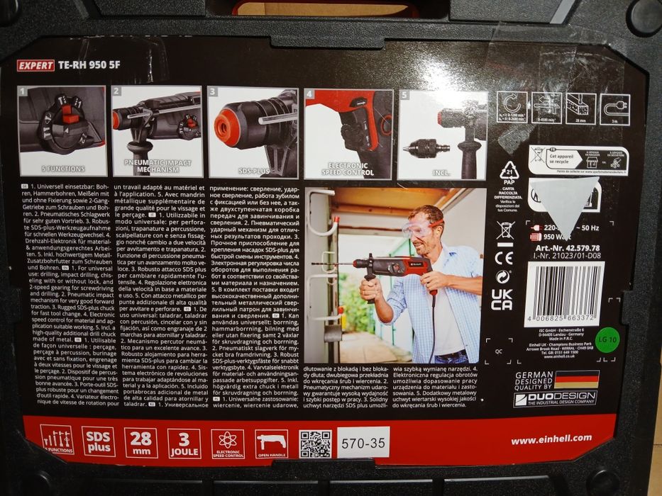 Młotowiertarka Einhell TE RH 950 5F