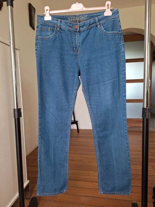 Jeansy Straight spodnie granatowe jeans