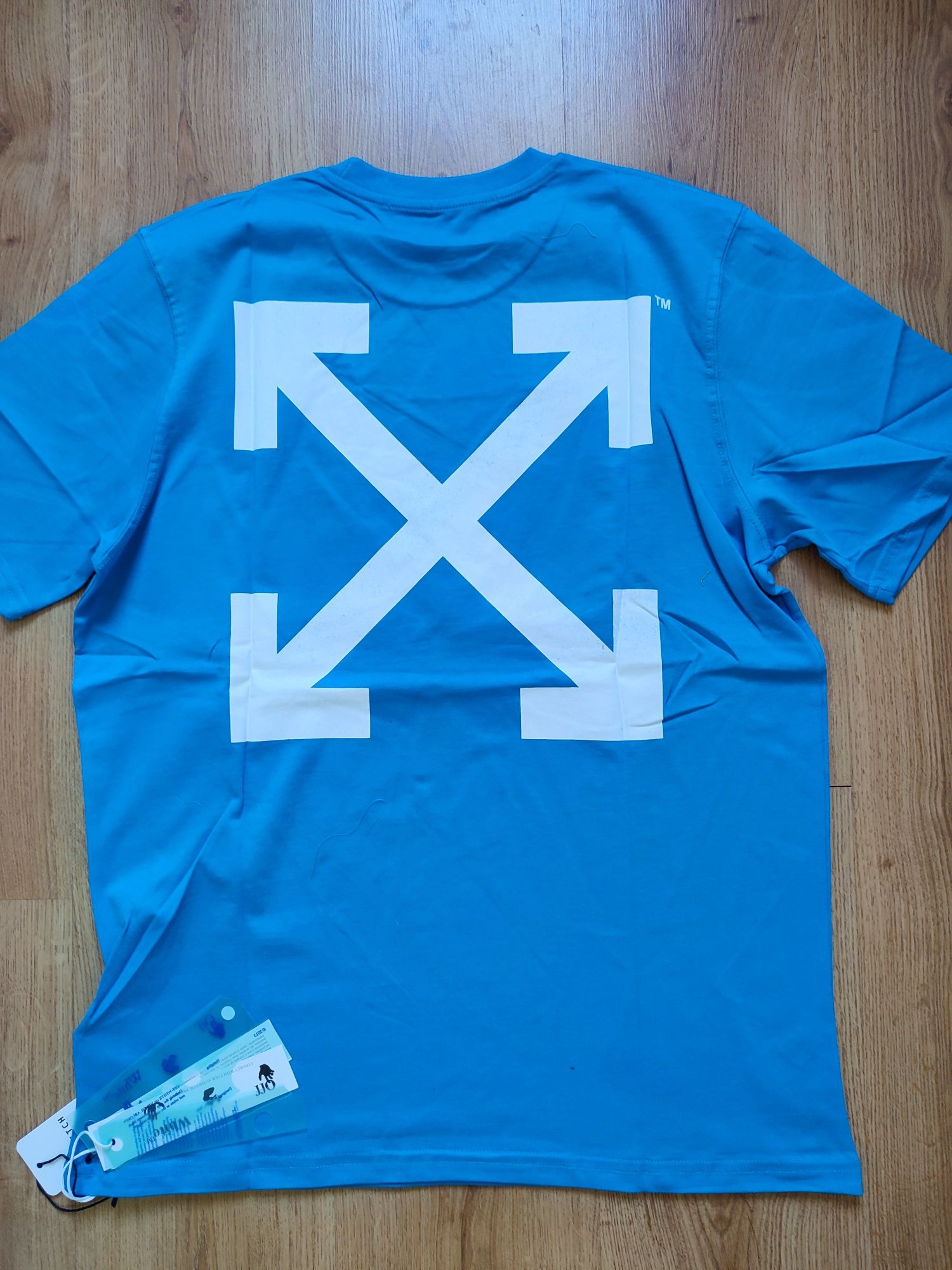 T-shirt Off White rozmiar XXL niebieska