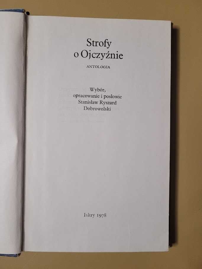 Strofy o ojczyźnie. Antologia.  Wybór