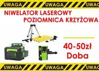 Niwelator Laserowy + statyw + odbiornik Poziomnica krzyżowa Najem