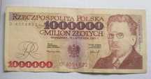 Banknot jeden milion seria D 1993
