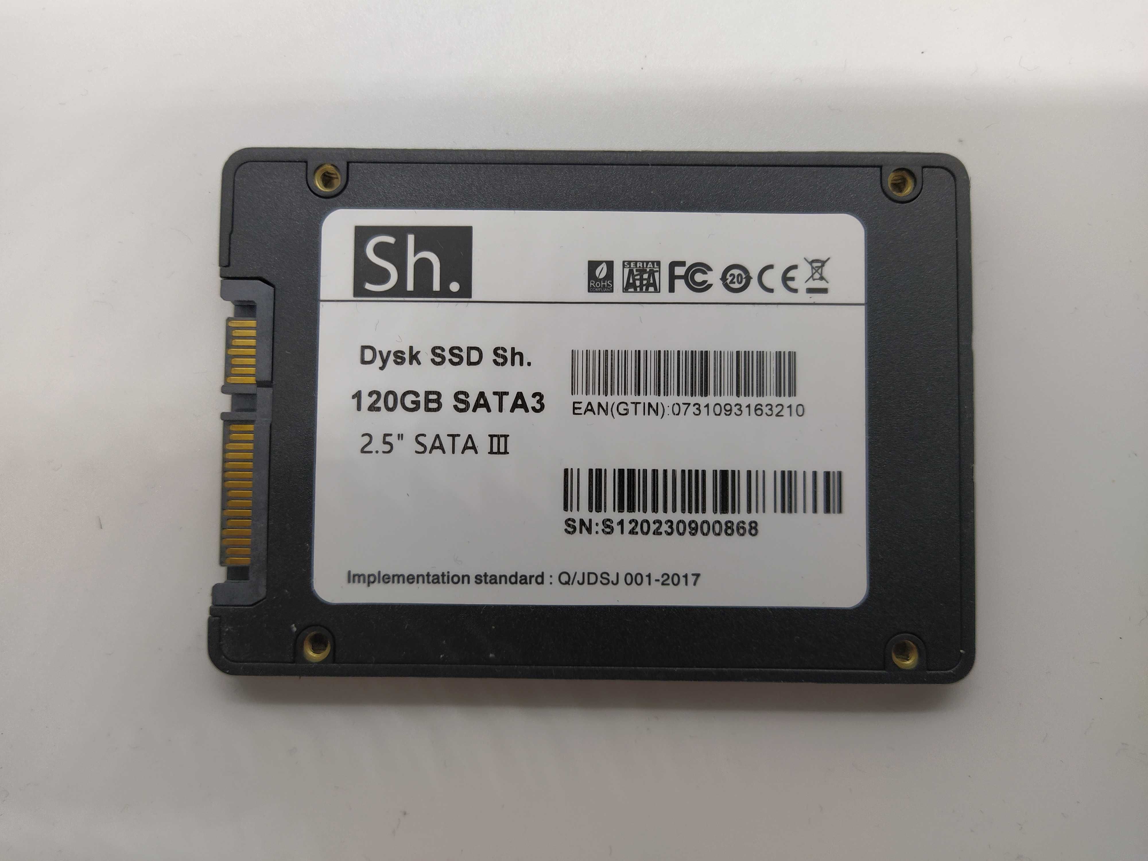 Nowy Dysk SSD 120GB SATA3 2,5" SATA III