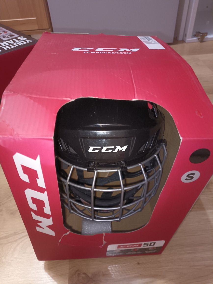 CCM Kask hokejowy 50 Combo z klatką 8-10 lat