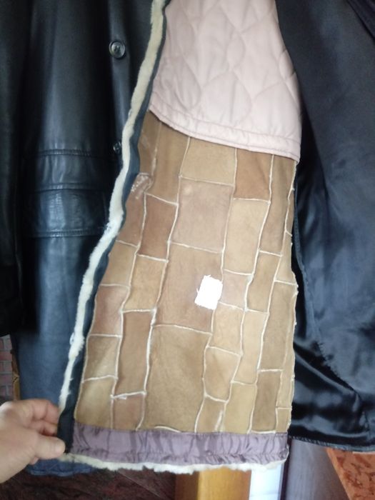 NOWY płaszcz skórzany milicyjny MO  drogówki podpinka  KOŻUCH z owcy