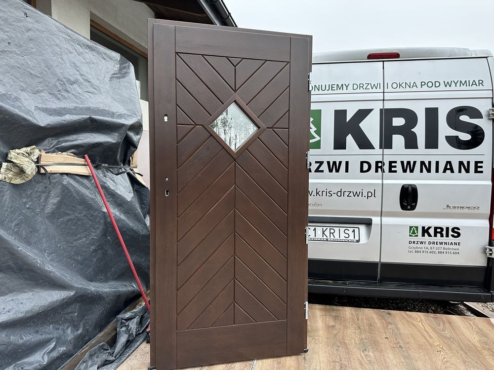 Drzwi zewnętrzne lite drewniane Dębowe Na każdy Wymiar Cała Polska