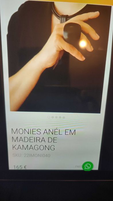 Anel Monies em madeira kamagong