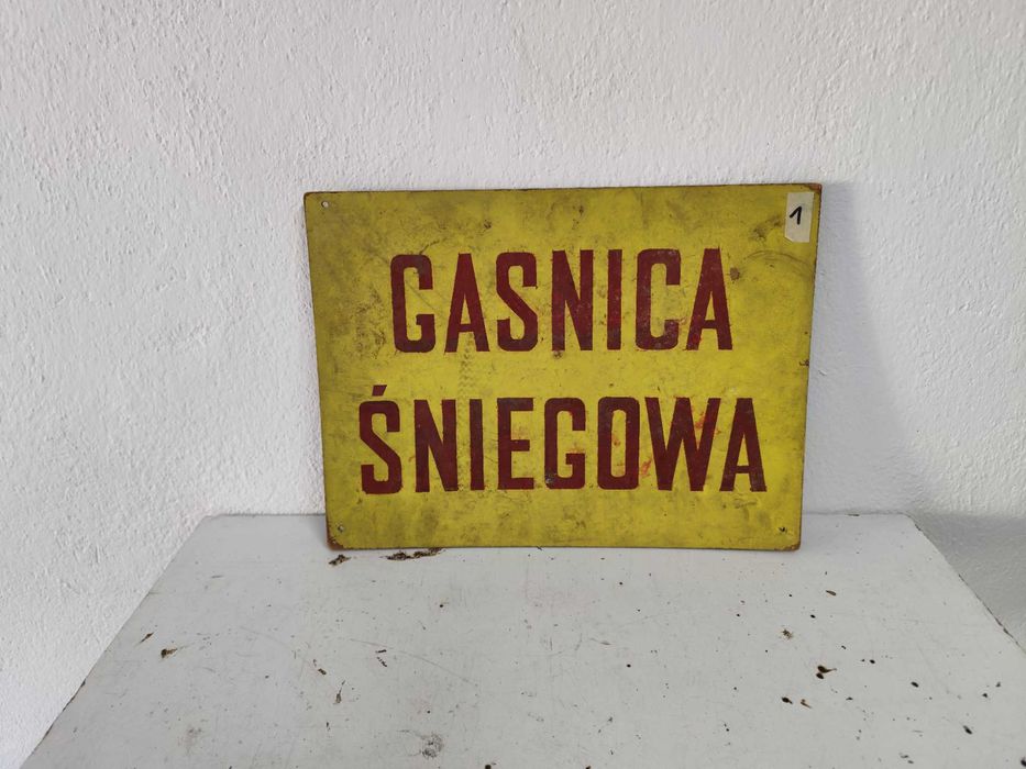 Stara tablica PRL dykta Gaśnica śniegowa pianowa - 5 sztuk