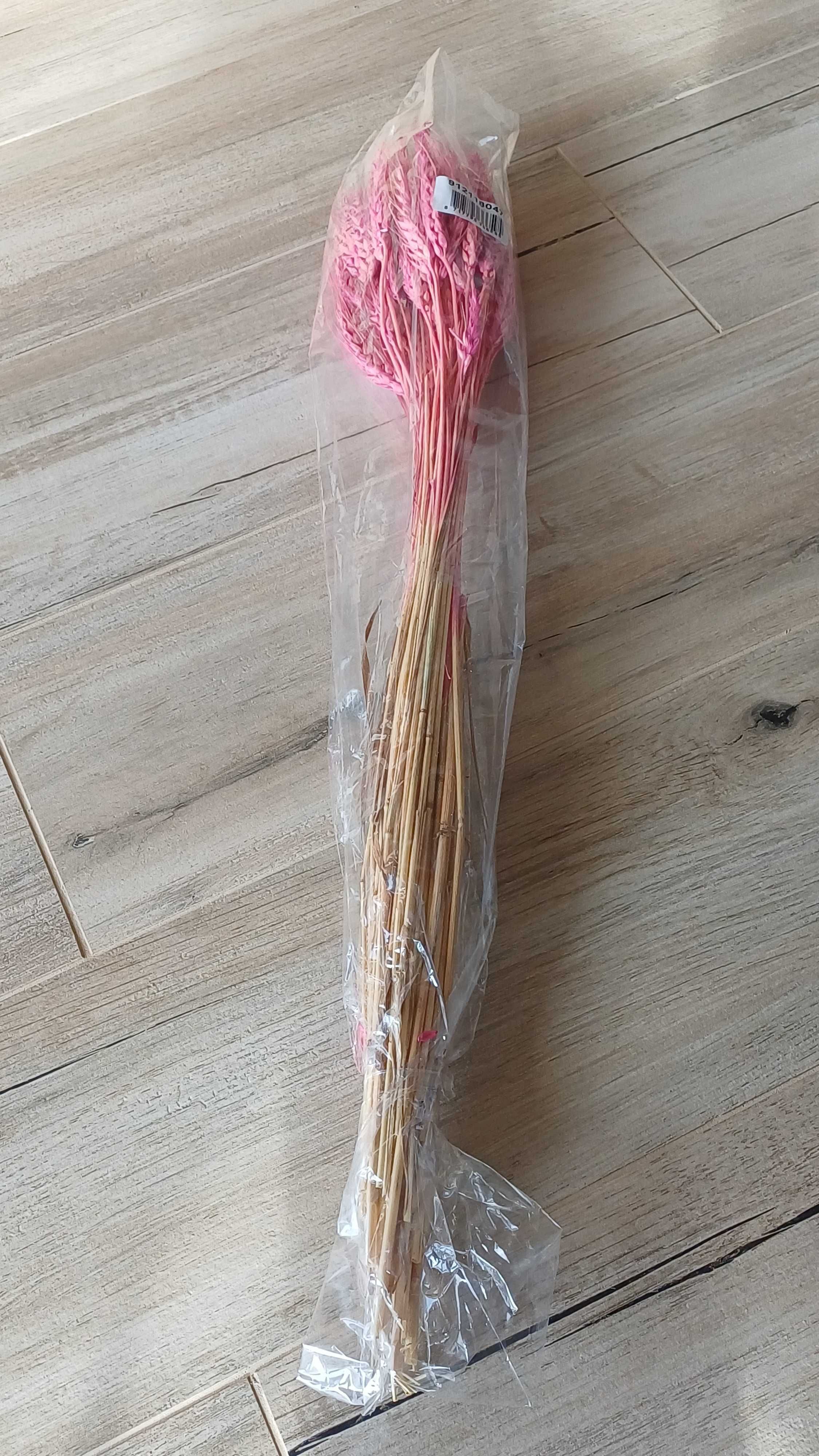 Suszone pszenżyto różowe 70cm, dekoracja