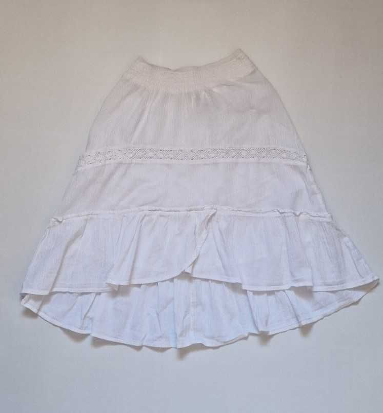 Красивая летняя белая юбка с кружевом H&M