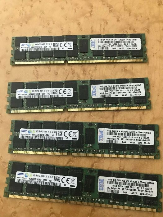 Серверна 16Gb DDR3 PC3-12800R  1600MHz / PC3-14900R  1866MHz ECC REG