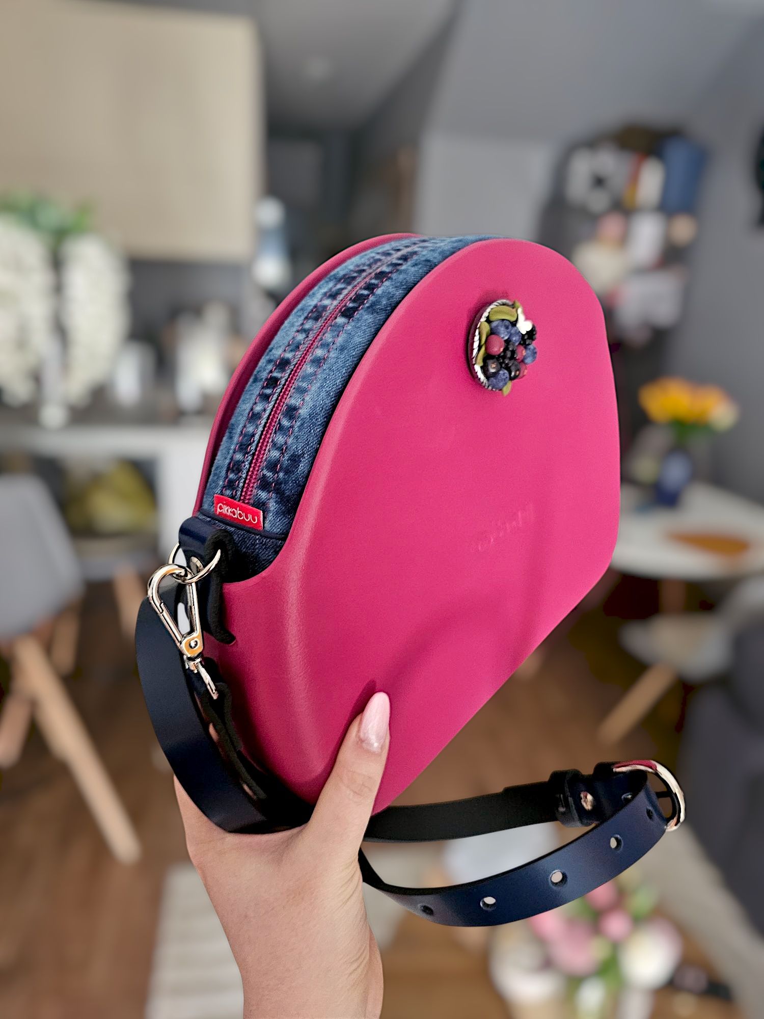 Obag moonlight sangria guziki modelinowe pasek skórzany Odmień Swojego