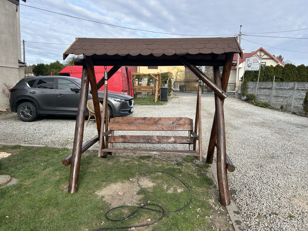 Porządna huśtawka ogrodowa z 20 cm sr bali