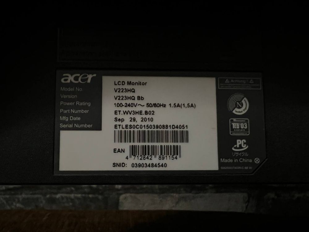 Монитор Acer , для ПК