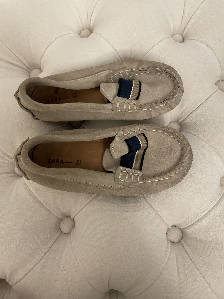 Mokasyny Buty dzieciece eleganckie Zara 23 skora naturalna zamsz