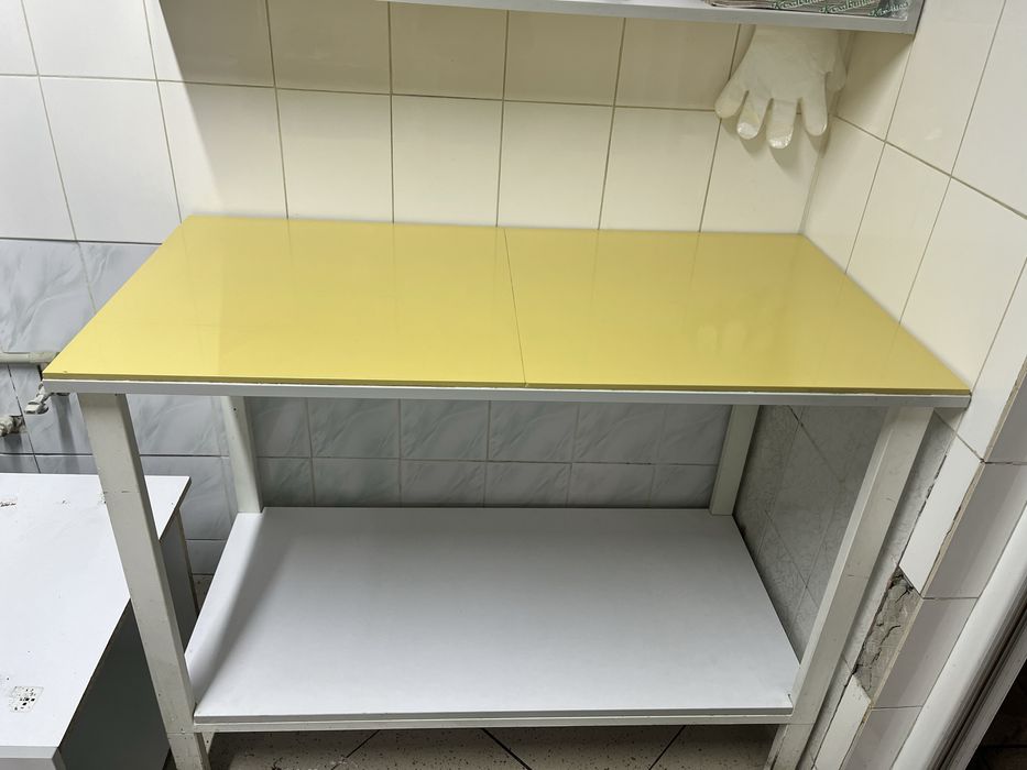 Столи виробничі, для роботи, металопрофіль, підставка під пічку, полиц