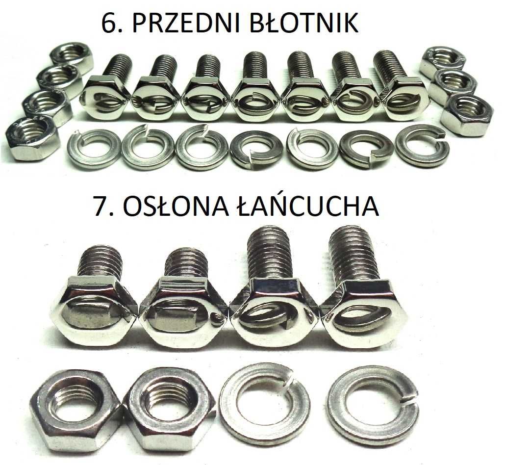 Komplet śrub nierdzewnych WFM M06 WSK M06L śruby POLEROWANE Polerka