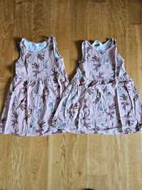 Sukienki dla bliźniaczek h&m 98/104