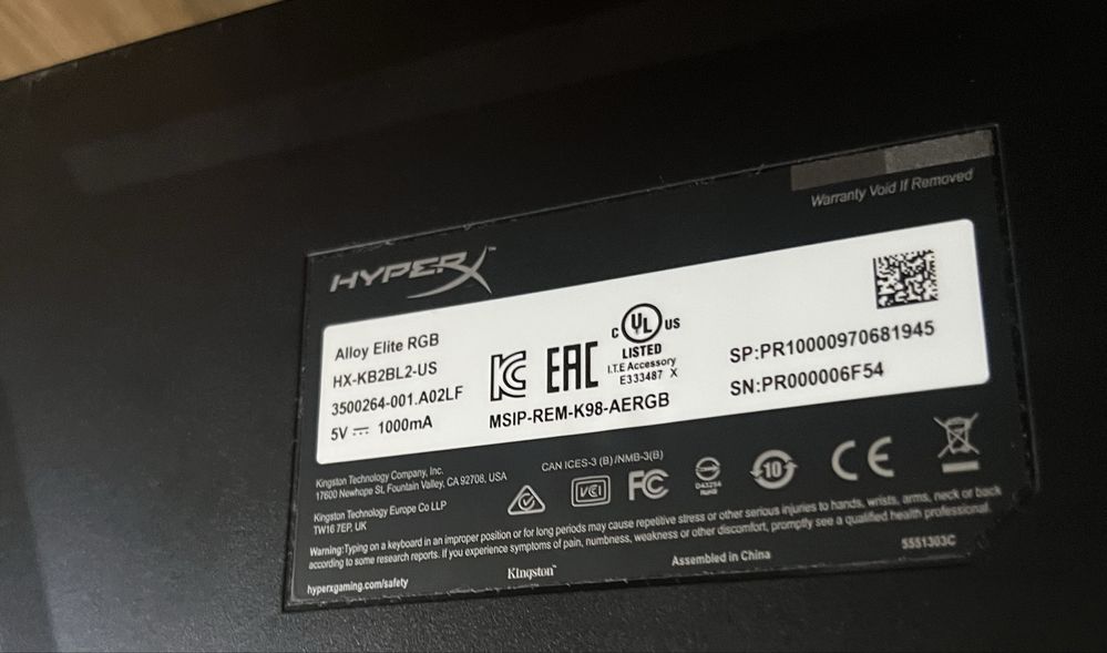 Клавіатура hyperx alloy elite 2