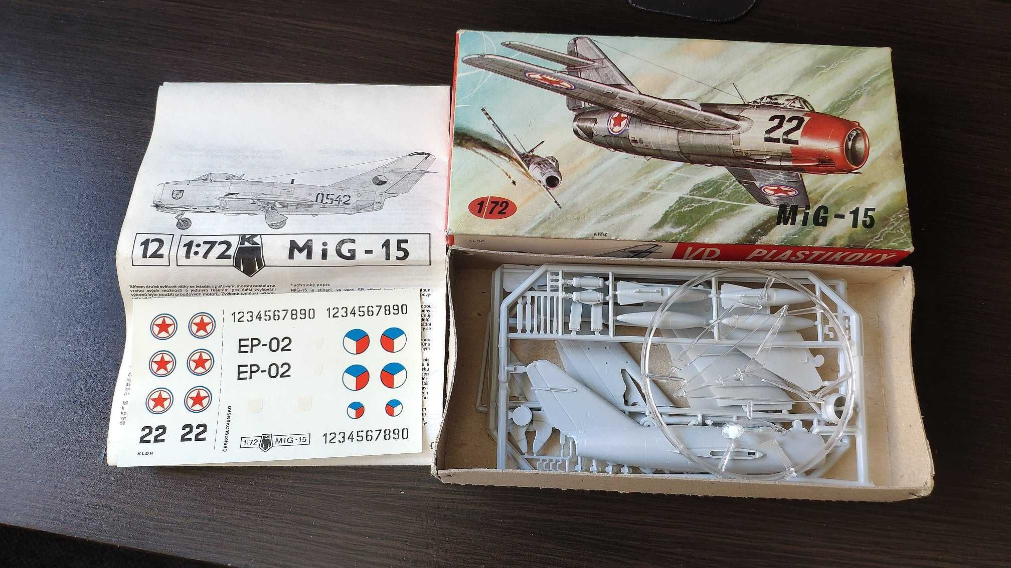 MiG-15 model do sklejania KP 1/72 - vintage - kolekcjonerski -PRL