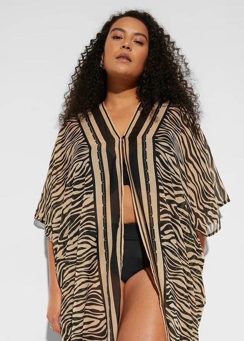 B.P.C sukienka tunika plażowa prześwitująca wzór zebry 44/46.