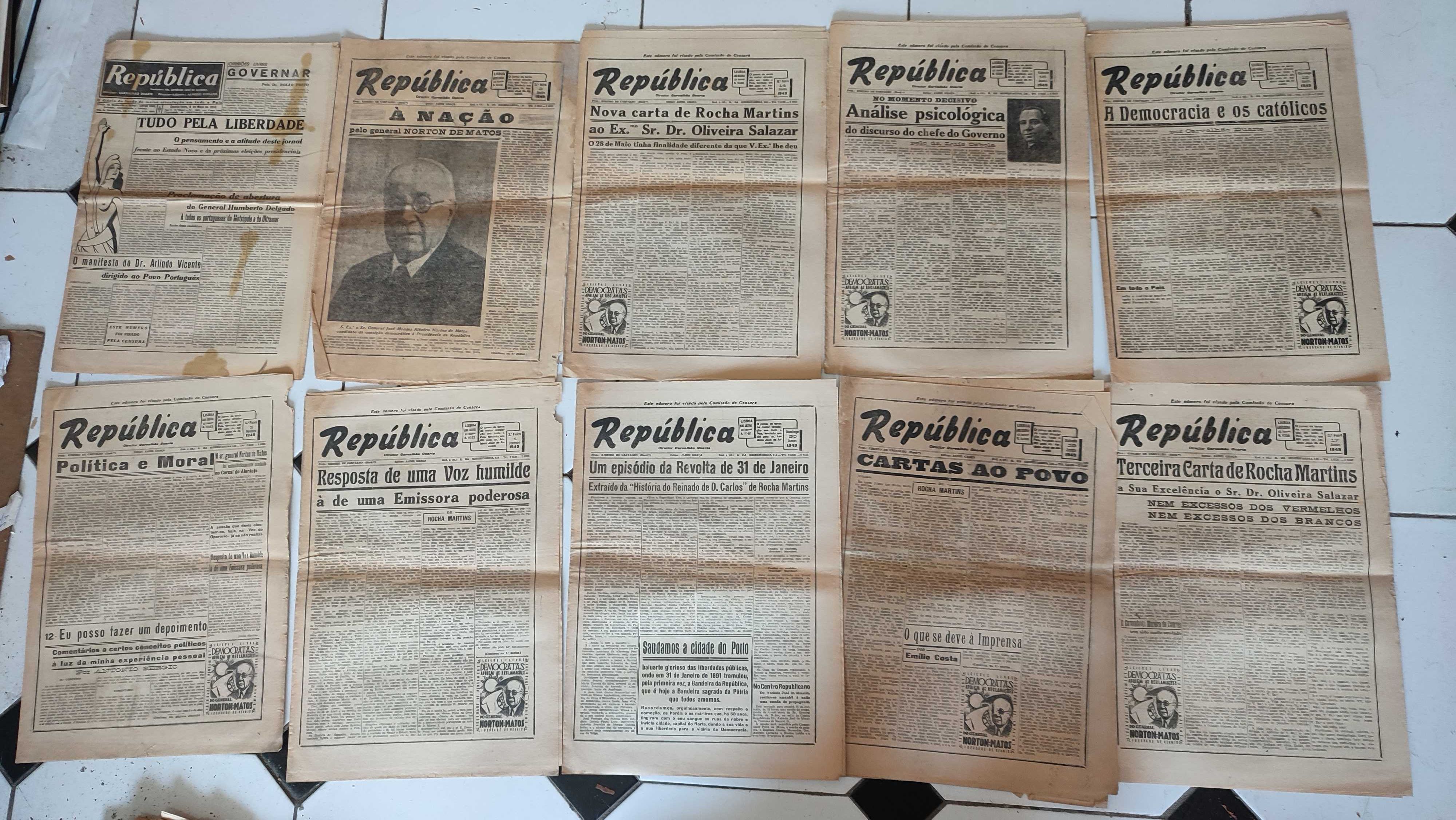 Lote 80 Jornais República - Anos 40, 50 e 60