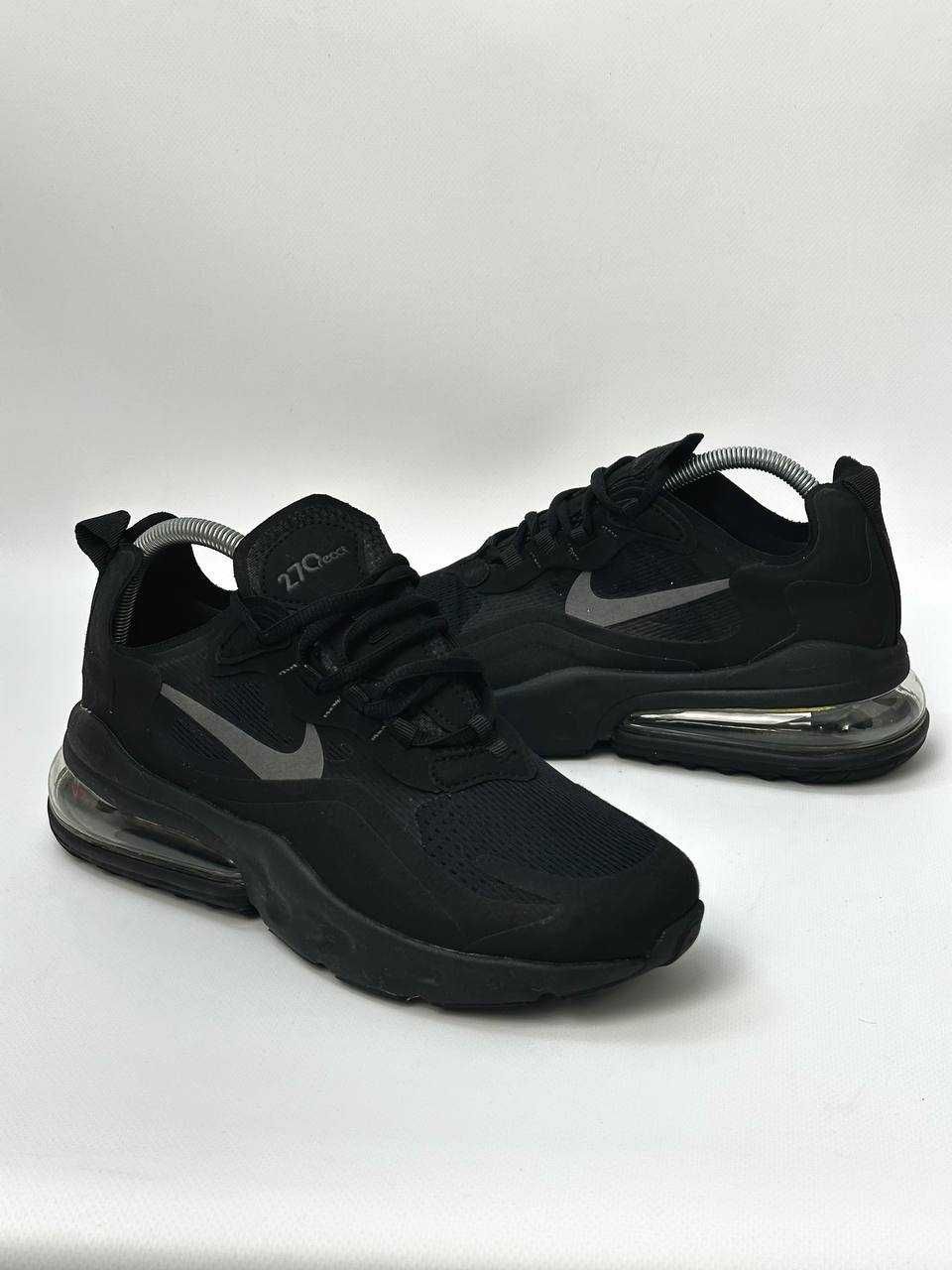 Nike Air Max 270 React all black кросiвки нубук