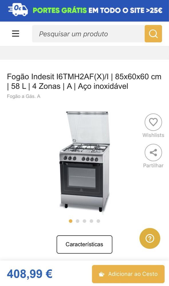 Fogão indesit com muito pouco uso