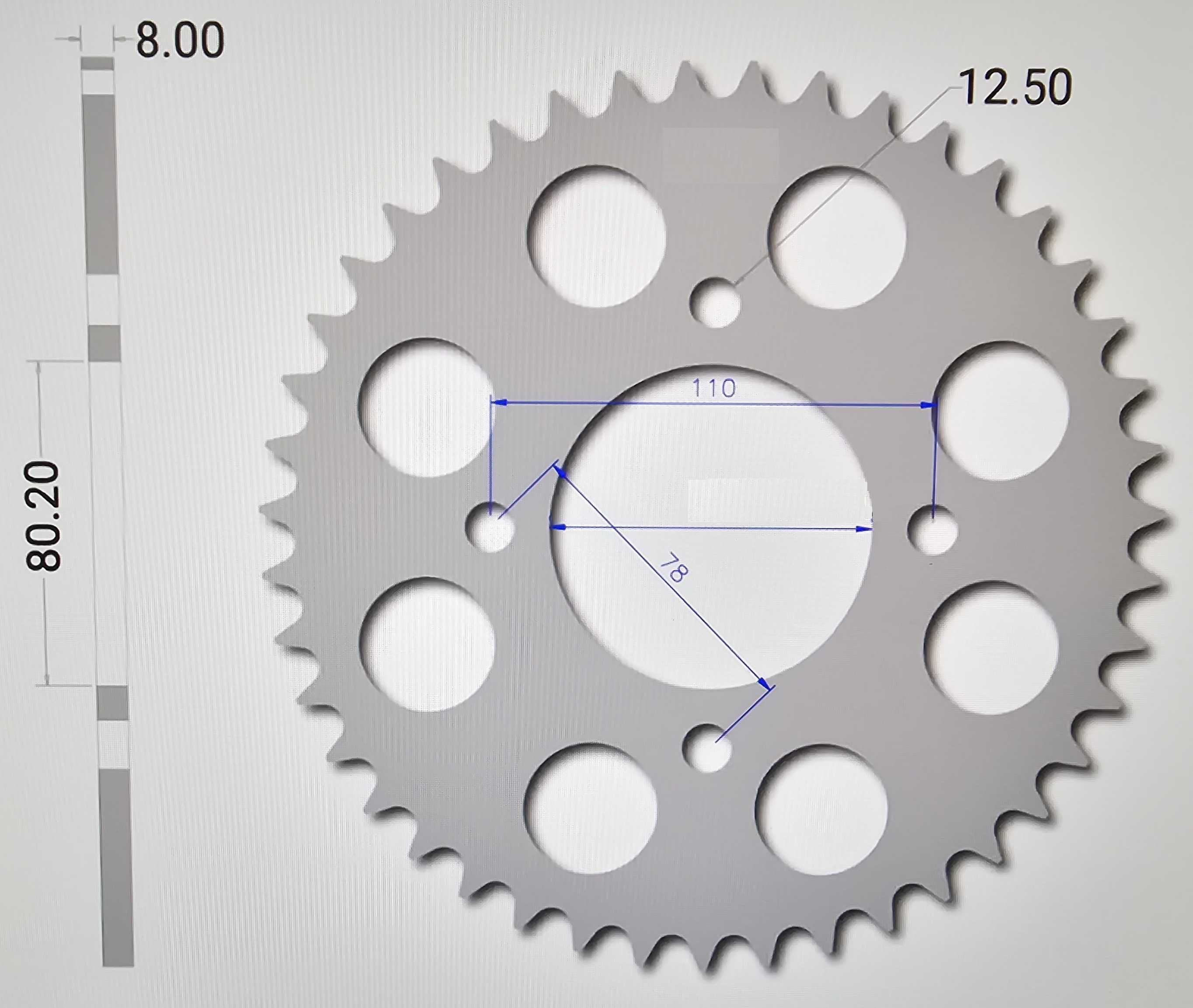Cremalheira de Aço JTR284 38 Dentes e Passo 530 JT Sprockets