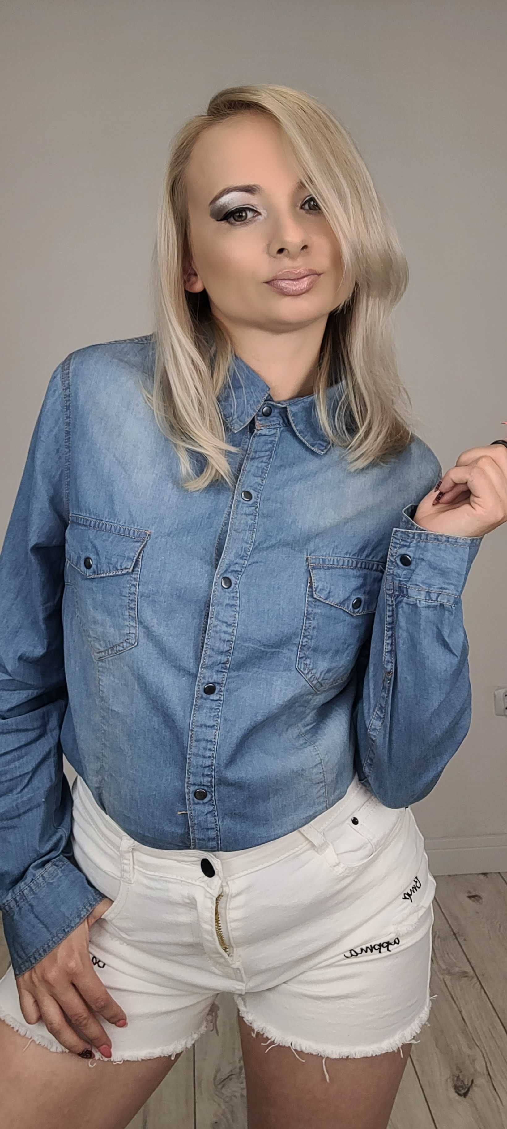 NOWA Koszula JEANS damska klasyczna koszula jeansowa rozm XXL