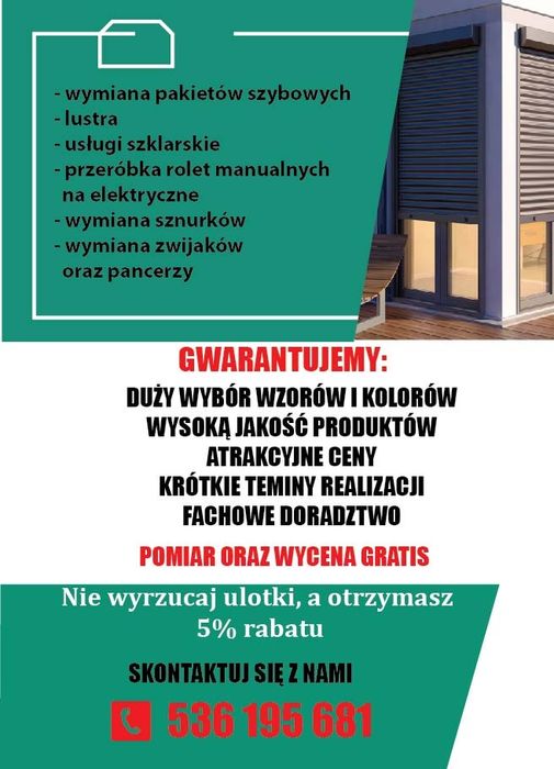 Rolety Dzień Noc Plisy Moskitiery Żaluzje Naprawa Rolet Zewnętrznych