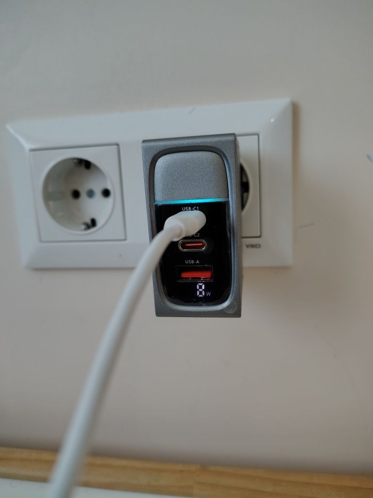Швидкий зарядний пристрій ASOMETECH 100W GaN PPS PD+QC4.0 LED-дисплей